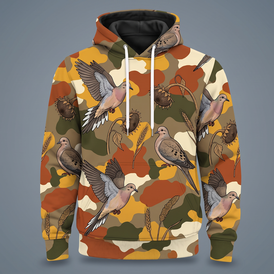 Mourning Dove Camo Hoodie - Sunflower Field Break-Up Camo