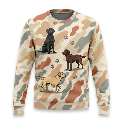 Labrador Retriever Camo Sweatshirt | Black Chocolate Yellow Lab Dog Lover Gift