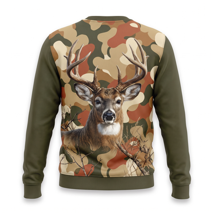 Whitetail Deer Camo Sweatshirt | Hunting Sweatshirt for Him | Deer Hunter Gift