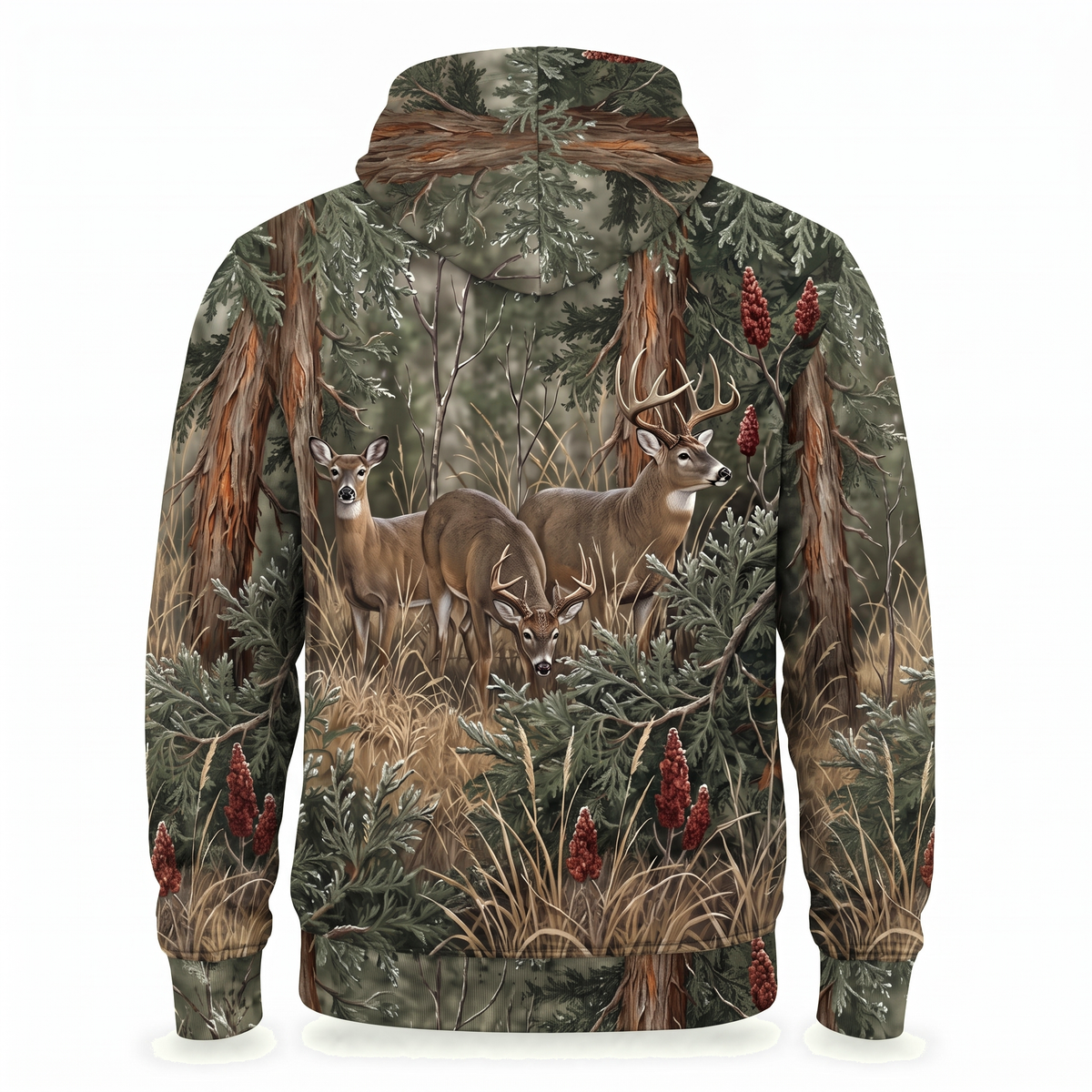 Whitetail Deer Forest Camo Hoodie | Hunting Hoodie for Him | Deer Hunter Gift