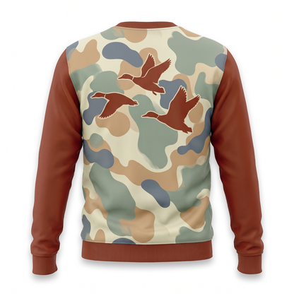 Duck Hunting Sweatshirt | Minimalist Mallard Badge Camo Sweatshirt | Duck Hunter Gift