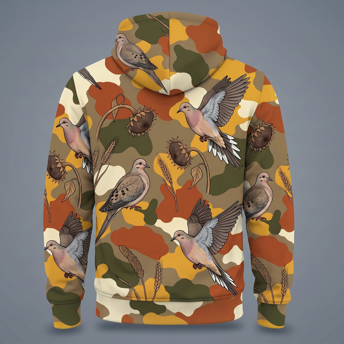 Mourning Dove Camo Hoodie - Sunflower Field Break-Up Camo