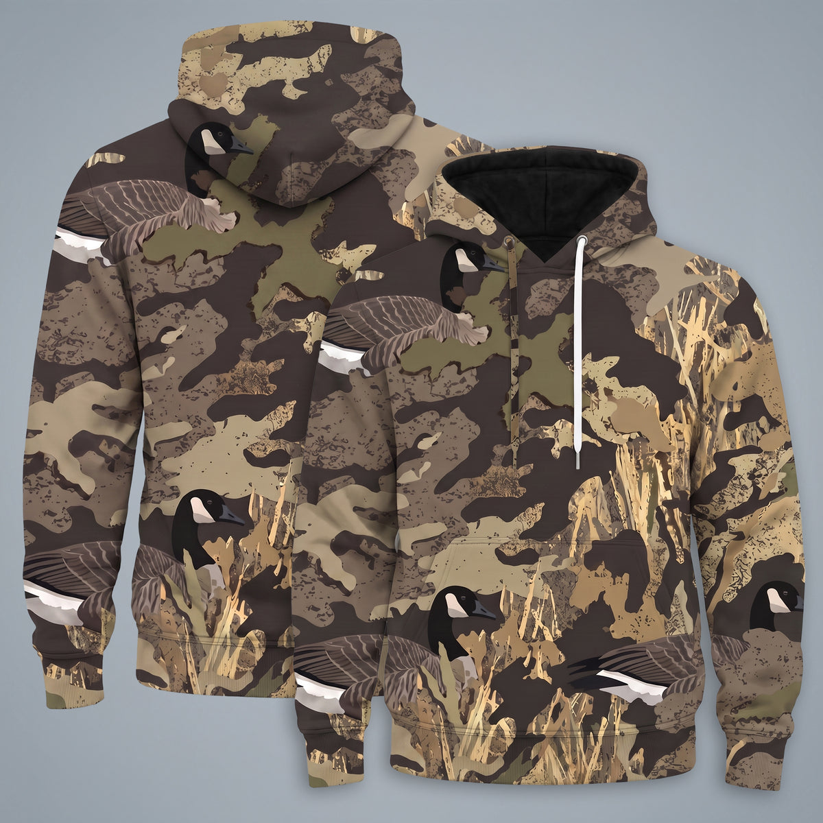 Honker Camo Hunting Hoodie - Fleece-Lined Pullover