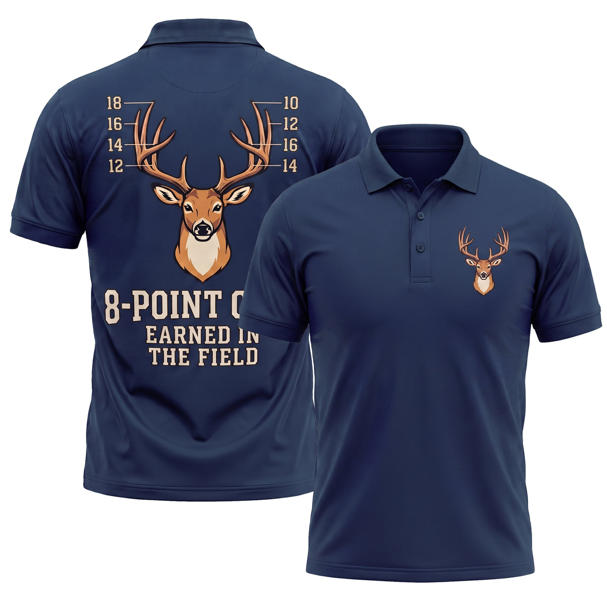 8-Point Club Whitetail Polo - Men's Hunting Achievement Polo
