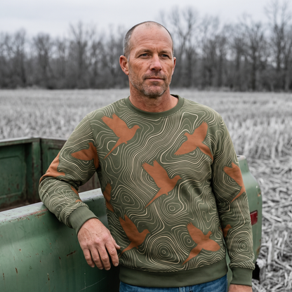 Dove Hunting Topographic Sweatshirt | Mourning Dove Camo Sweatshirt | Dove Hunter Gift