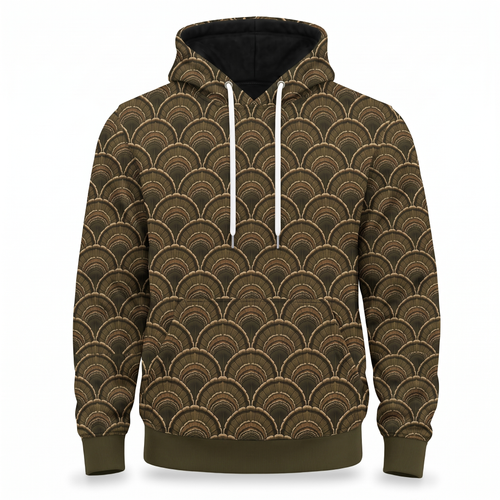 Turkey Hunting Hoodie – All-Over Fan-Feather Print Unisex Pullover, Gift for Turkey Hunters
