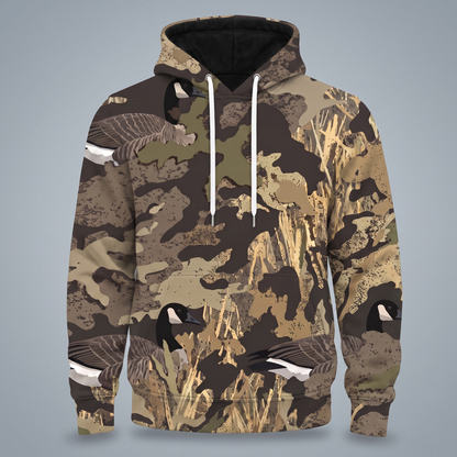 Honker Camo Hunting Hoodie - Fleece-Lined Pullover