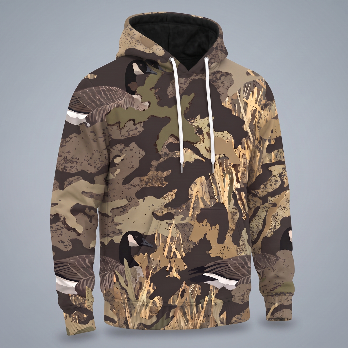 Honker Camo Hunting Hoodie - Fleece-Lined Pullover