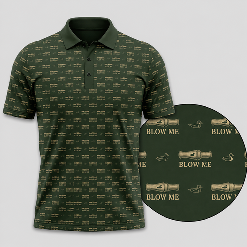 Funny Duck Hunting Polo – Blow Me Duck Call Mens Golf Shirt