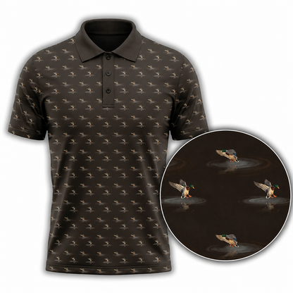 Mens Duck Hunting Polo Shirt – Golden Mallard Golf Polo