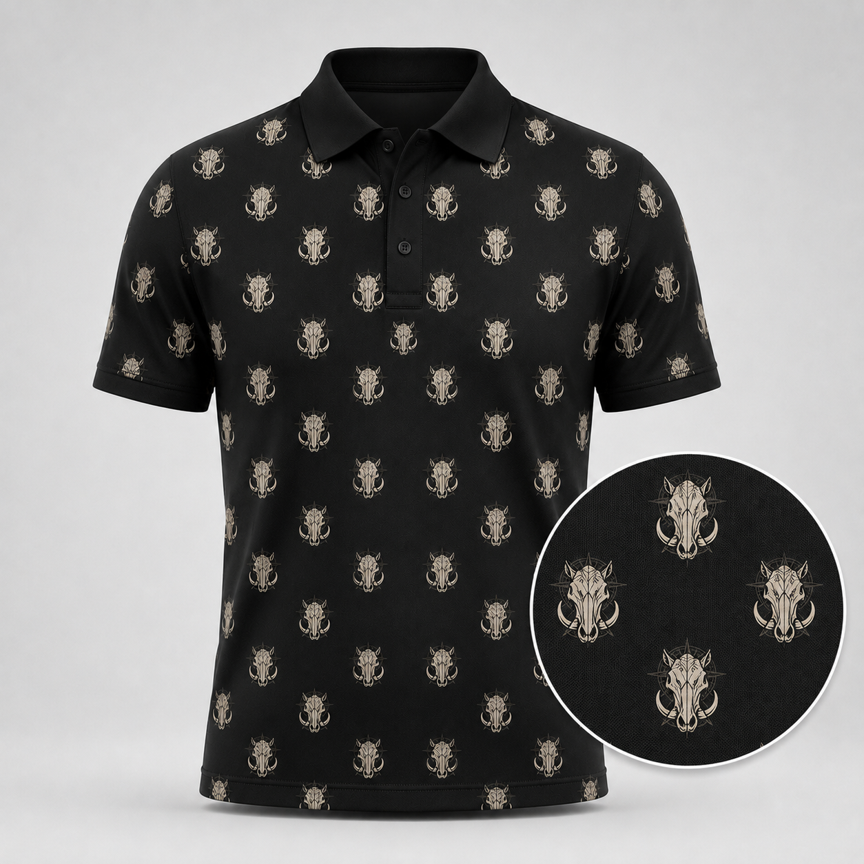 Wild Boar Hunting Polo Shirt for Men – Feral Pig Print, Gift for Aussie Hog Hunters