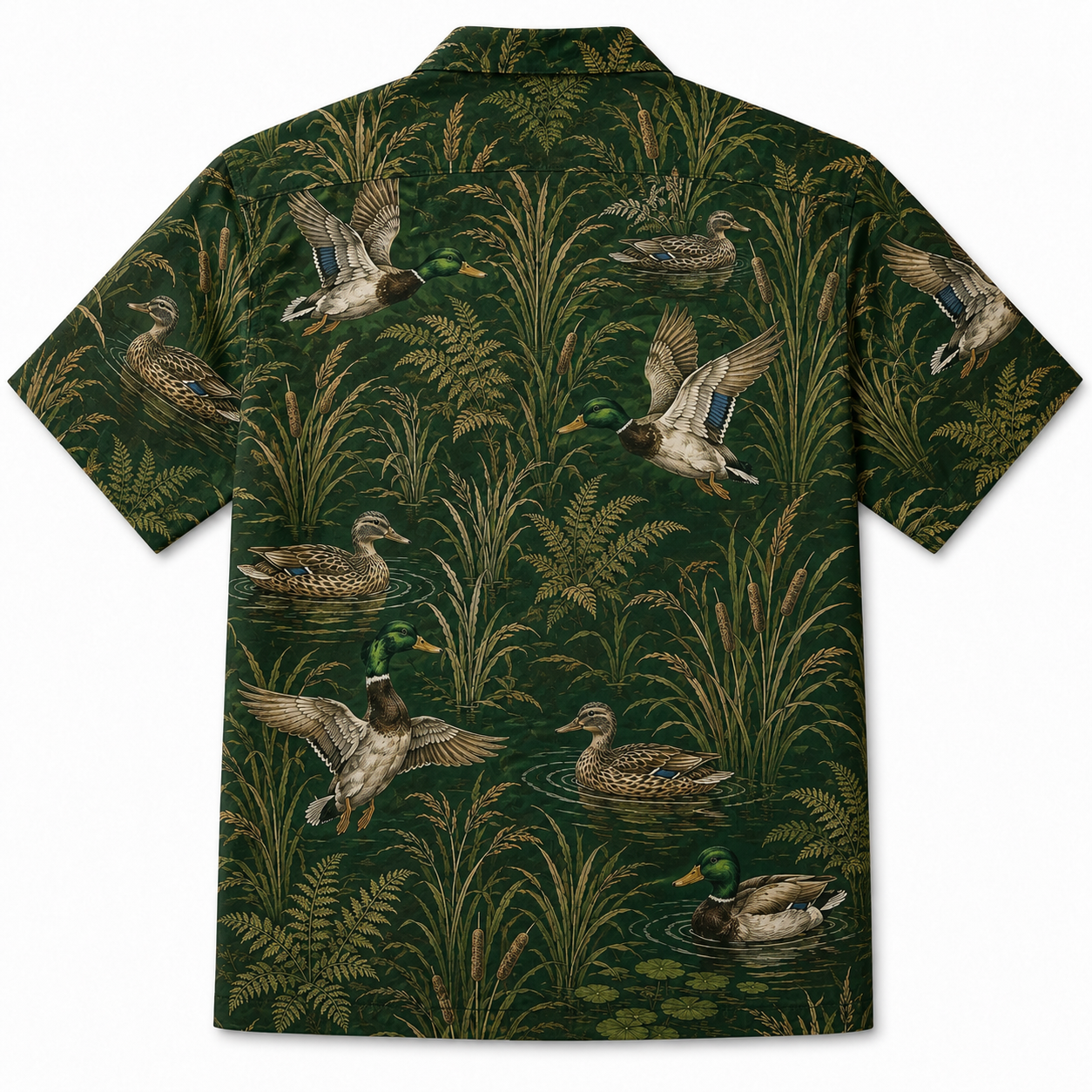 Duck Hunting Hawaiian Shirt for Men – Vintage Mallard & Botanical Print, Gift for Duck Hunters