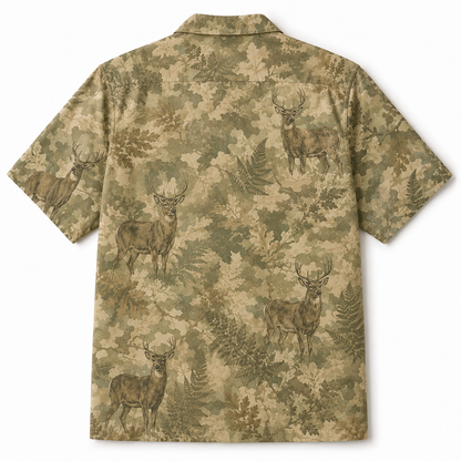 Deer Hunting Hawaiian Shirt for Men – Refined Whitetail Buck Camo Print, Gift for Deer Hunters