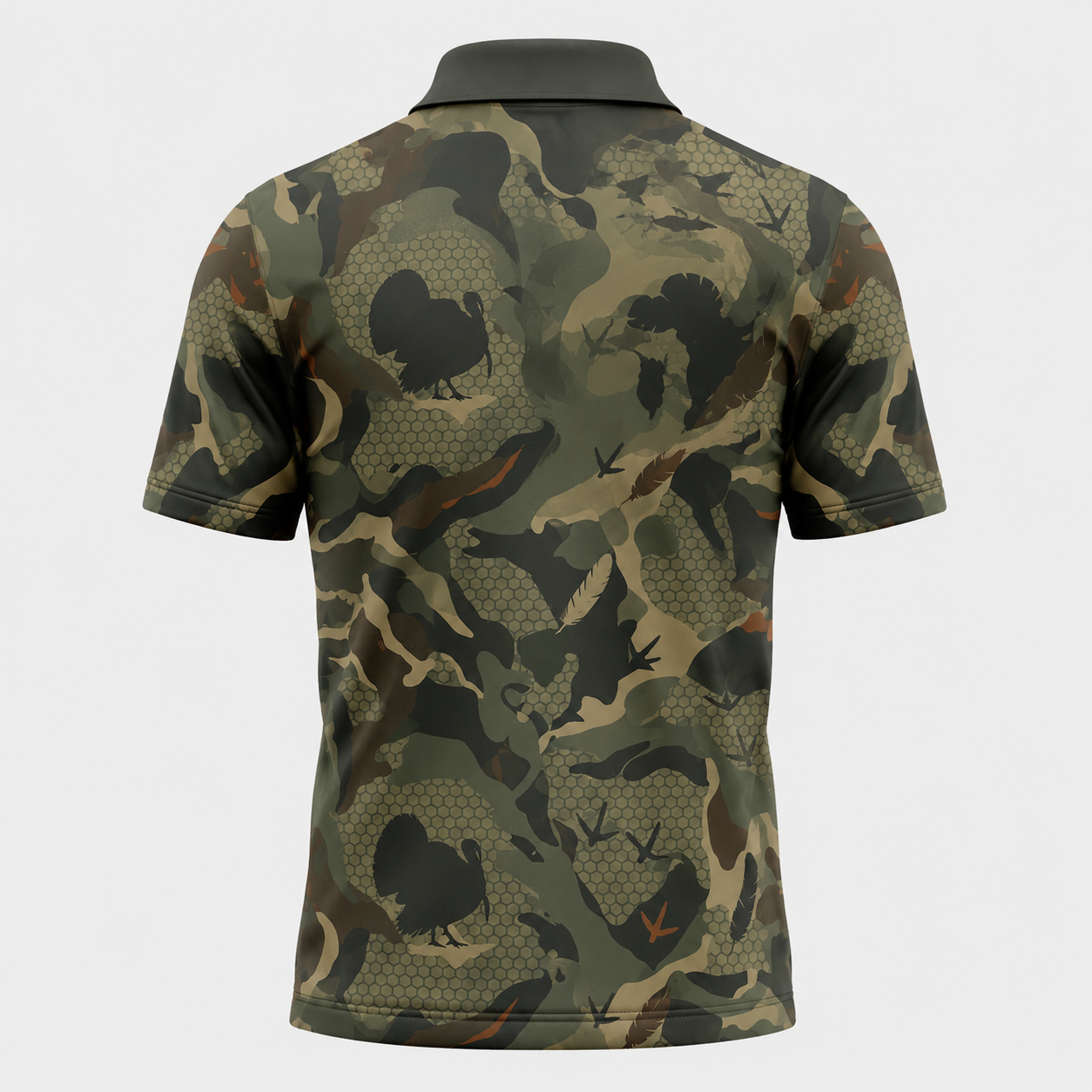 Mens Turkey Hunting Polo Shirt - Camo Golf Polo