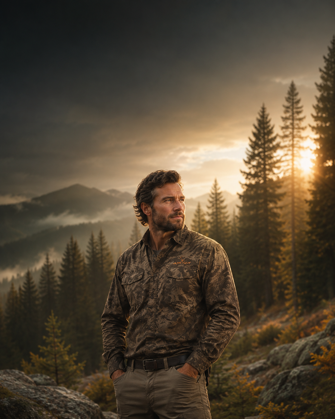HuntHide men's camo hunting shirt - premium outdoor apparel