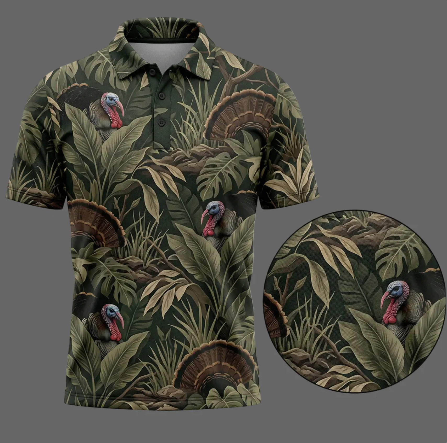 Be Still Psalm 46:10 Polo Shirt for Men – Christian Turkey Hunting Faith Gift