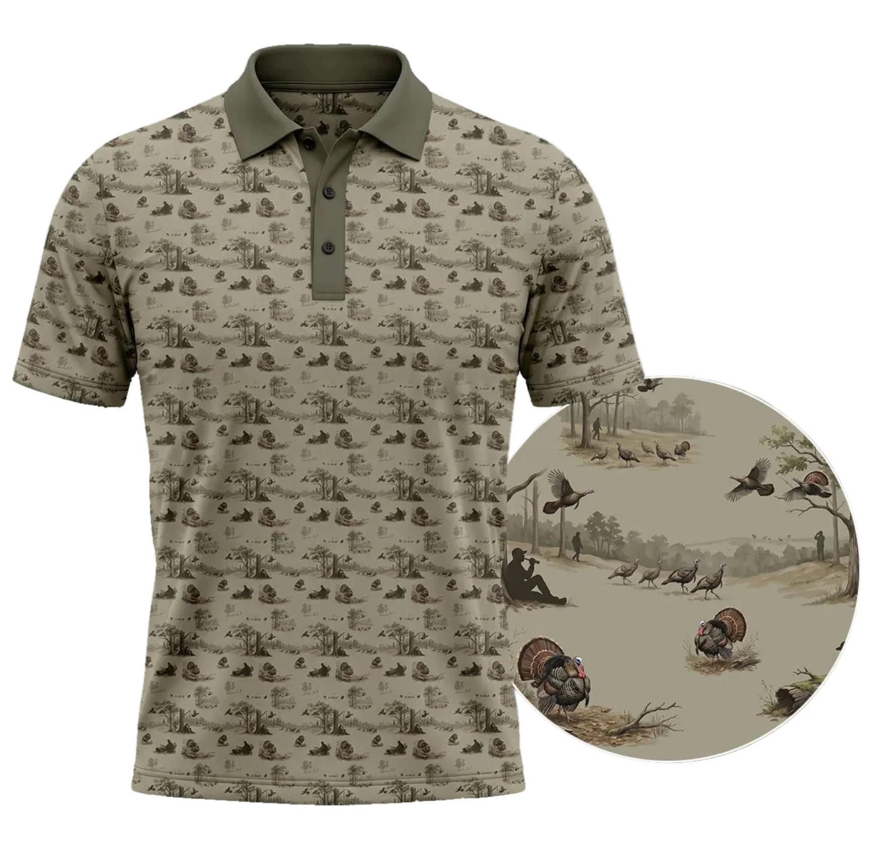 Be Still Psalm 46:10 Polo Shirt for Men – Christian Turkey Hunting Faith Gift