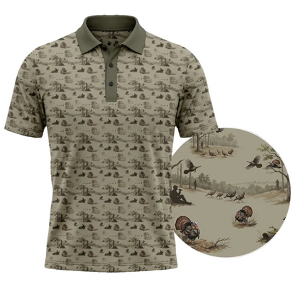 Be Still Psalm 46:10 Polo Shirt for Men – Christian Turkey Hunting Faith Gift