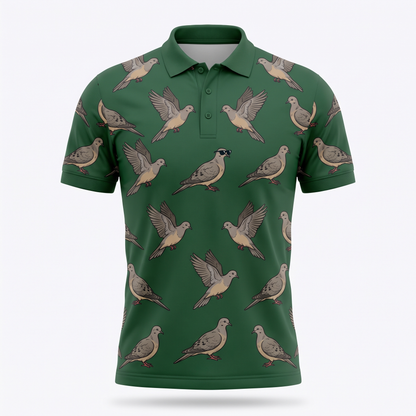 Mourning Dove Golf Polo Shirt All-Over Print Dove Hunting Gift Sunglasses Dove