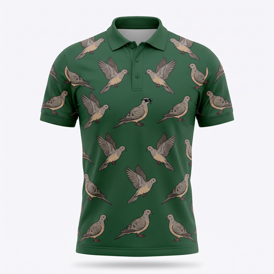 Mourning Dove Golf Polo Shirt All-Over Print Dove Hunting Gift Sunglasses Dove