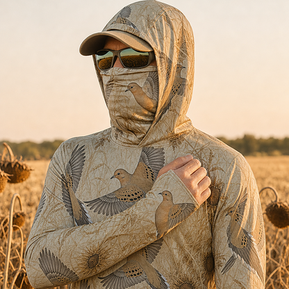 Mourning Dove & Sunflower Camo UPF 50+ Performance Hoodie