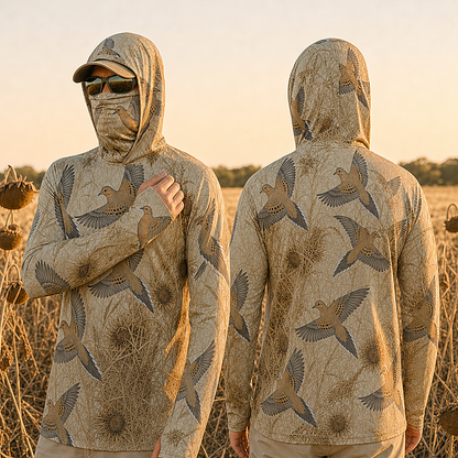 Mourning Dove & Sunflower Camo UPF 50+ Performance Hoodie
